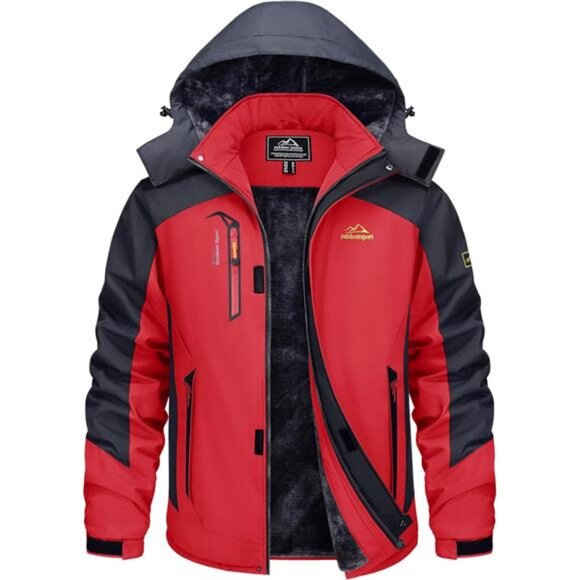 Winter Jacket Men's Water-Resistant Fleece Jacket Snow Ski Jacket - Picture 1 of 7